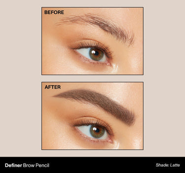 Definer Brow Pencil Shade: Latte | Before & After {Latte (soft brown)}