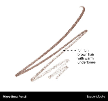 Micro Brow Pencil Shade: Mocha | For Rich Brown Hair With Warm Undertones {Mocha (rich brown)} | Micro Brow Dual-Ended Pencil & Spoolie | Secondary image