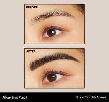 Micro Brow Pencil Shade: Chocolate Mousse | Before & After {Chocolate Mousse (soft black)}