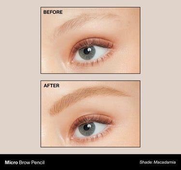 Micro Brow Pencil Shade: Macadamia | Before & After {Macadamia (light blonde)}