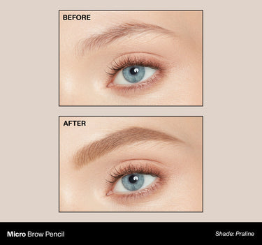 Micro Brow Pencil Shade: Praline | Before & After {Praline (light blonde)}
