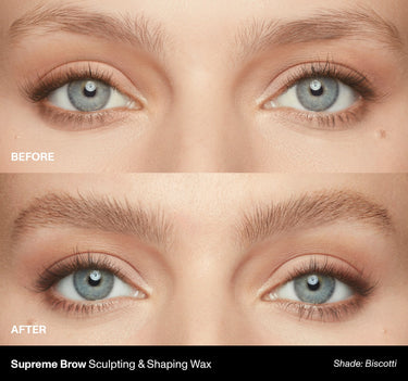 Supreme Brow Sculpting & Shaping Wax | Before & After | Shade: Biscotti {Biscotti (light taupe)}